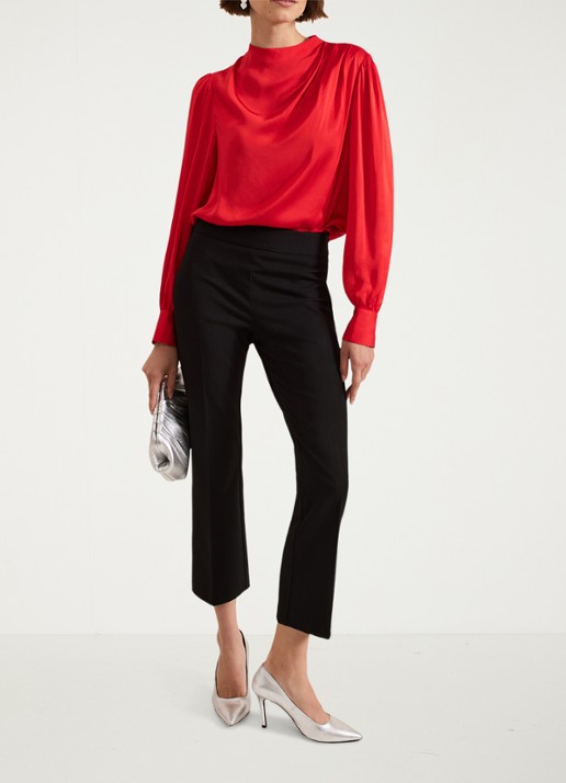 Phase Eight Carly mid waist cropped straight fit broek - detail 7 zwart