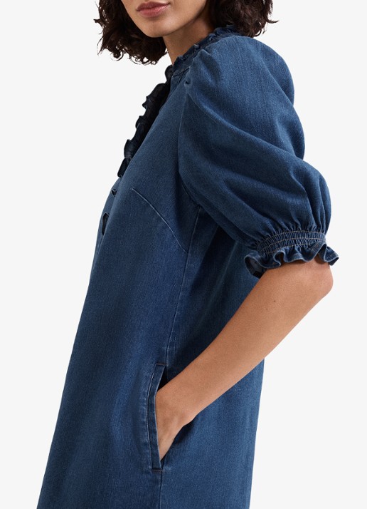 Phase Eight Carly mini tuniekjurk met pofmouw - detail 4 indigo