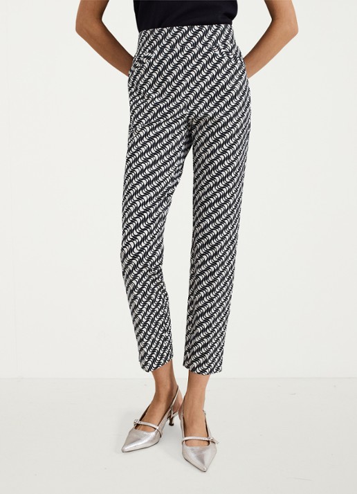 Phase Eight Carmella high waist slim fit cropped pantalon met grafische print