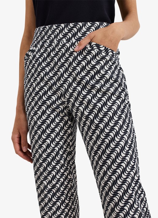 Phase Eight Carmella high waist slim fit cropped pantalon met grafische print - detail 5 donkerblauw
