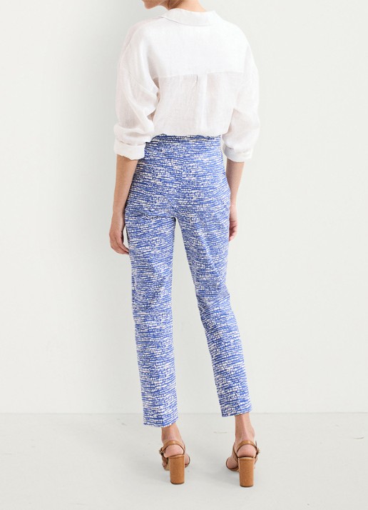 Phase Eight Carmella high waist slim fit cropped pantalon met grafische print - achterkant donkerblauw