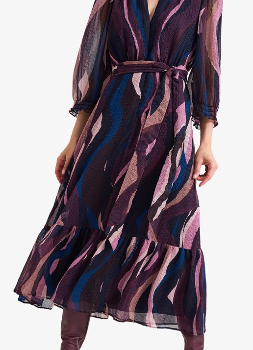 Phase Eight Carra midi jurk met grafische print - detail 4 paars
