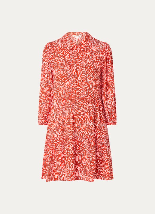 Phase Eight Carrie mini tuniekjurk met print - voorkant 3 rood