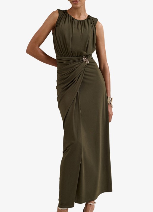 Phase Eight Cassidy maxi jurk met plooidetail - detail 2 groen