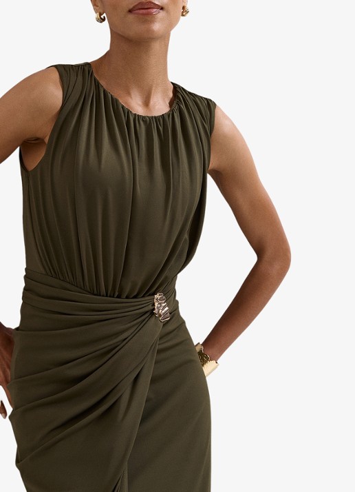 Phase Eight Cassidy maxi jurk met plooidetail - detail 3 groen
