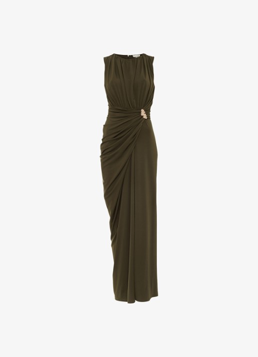 Phase Eight Cassidy maxi jurk met plooidetail - voorkant 7 groen