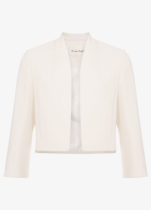 Phase Eight Catherine cropped blazer - voorkant gebroken wit