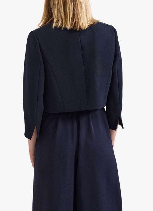 Phase Eight Catherine cropped blazer - achterkant 3 donkerblauw