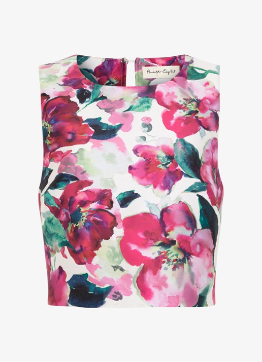 Phase Eight Celeste mouwloze top met bloemenprint - voorkant 7 roze