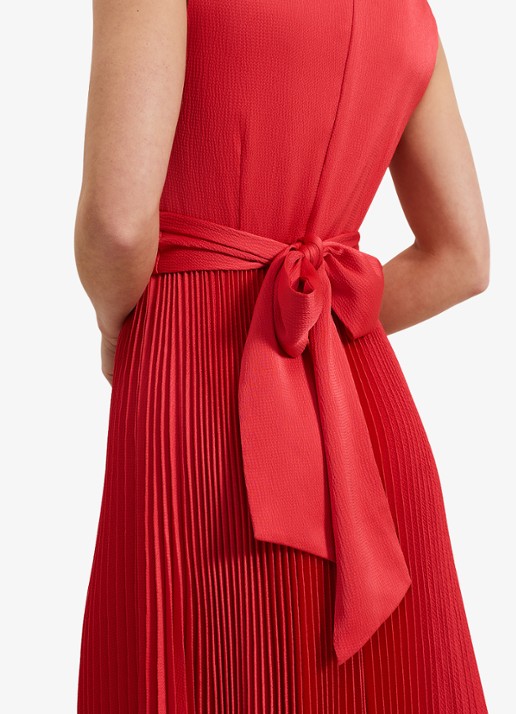 Phase Eight Celestia midi jurk met plissé en strikdetail - detail 7 rood