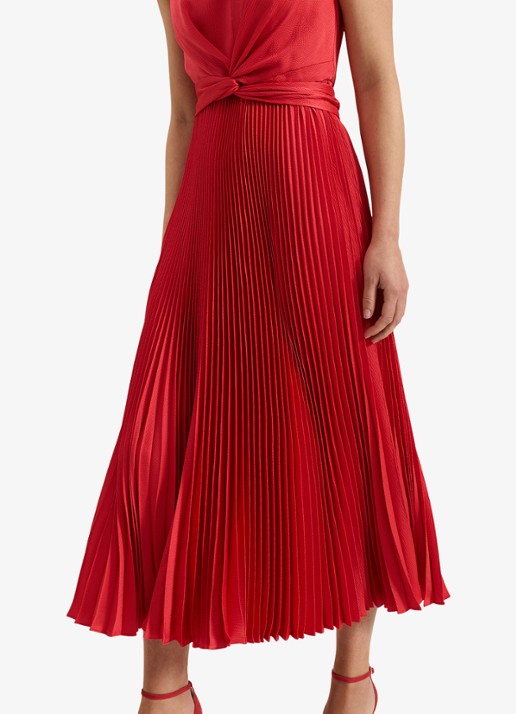 Phase Eight Celestia midi jurk met plissé en strikdetail - detail 6 rood