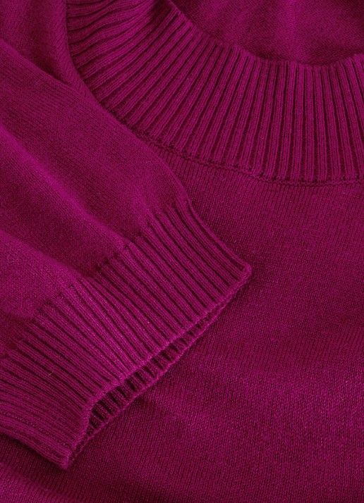 Phase Eight Charmaine fijngebreide top met ribdetails - detail 5 fuchsia