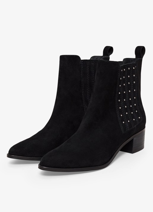 Phase Eight Chelsea boot met strass - voorkant 3 zwart