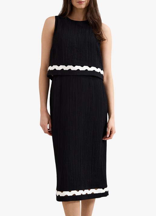 Phase Eight Claire midi jurk met split - detail zwart