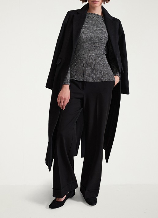 Phase Eight Clarissa ribgrebreide top met lurex - detail 5 donkergrijs