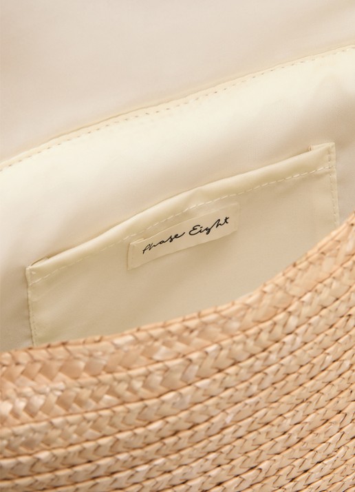 Phase Eight Clutch met gevlochten detail en afneembare schouderriem - detail 3 beige