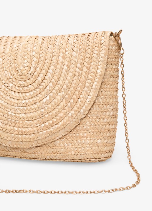 Phase Eight Clutch met gevlochten detail en afneembare schouderriem - detail 4 beige