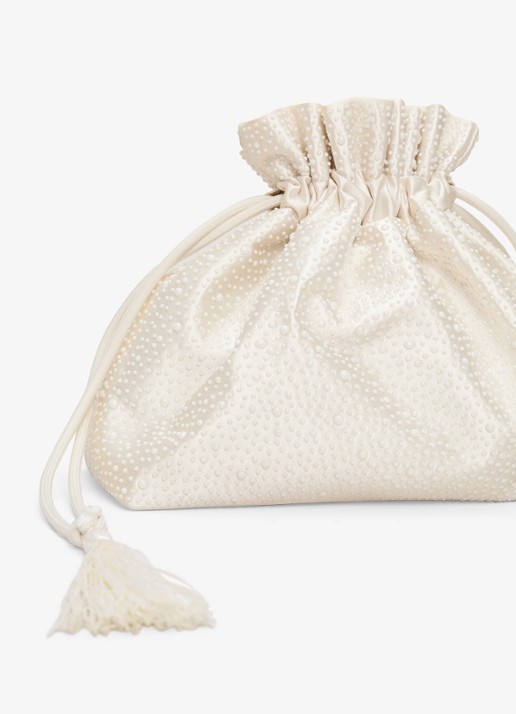Phase Eight Clutch met imitatieparels - detail 2 ivoor