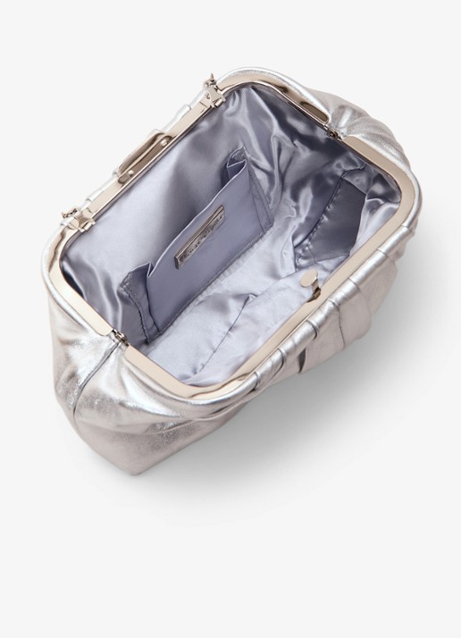 Phase Eight Clutch met metallic finish en afneembare schouderriem - detail 5 zilver