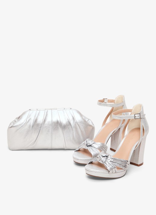 Phase Eight Clutch met metallic finish en afneembare schouderriem - detail 6 zilver