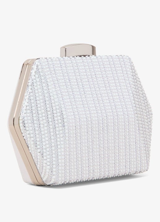Phase Eight Clutch met strass - detail 3 zilver
