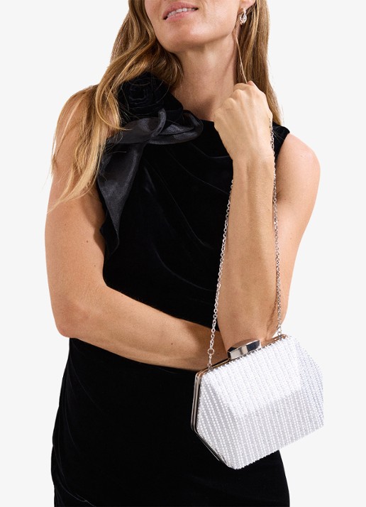 Phase Eight Clutch met strass - voorkant 2 zilver