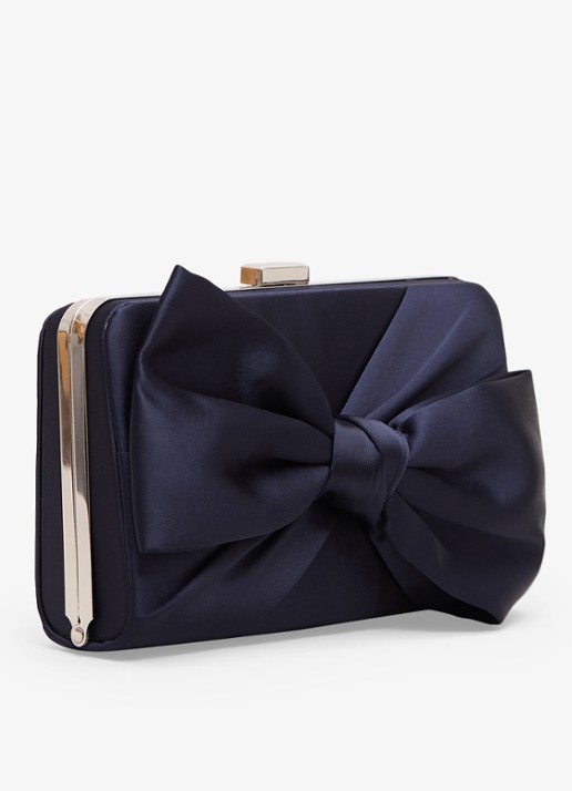 Phase Eight Clutch met strik detail - voorkant 8 donkerblauw