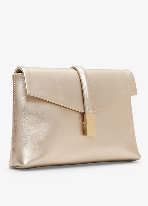 Phase Eight Clutch van leer met metallic finish