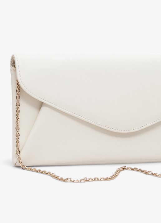 Phase Eight Clutch van leer - detail gebroken wit