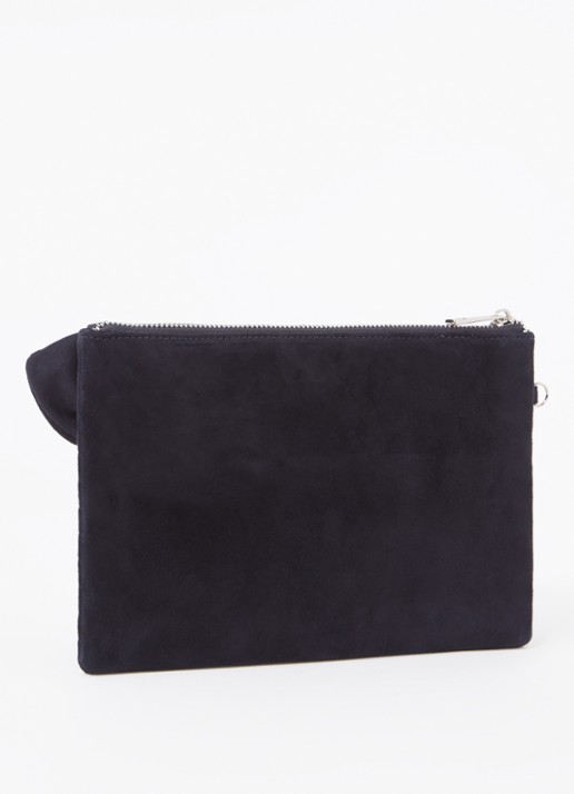 Phase Eight Clutch van suède met strikdetail - achterkant 4 donkerblauw