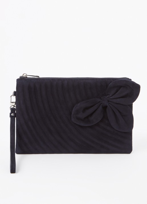 Phase Eight Clutch van suède met strikdetail