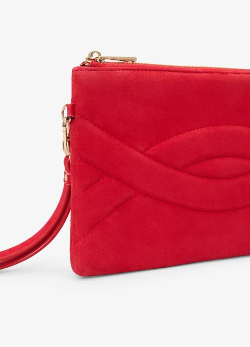 Phase Eight Clutch van suède  - detail 2 rood