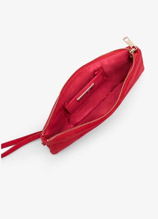 Phase Eight Clutch van suède  - detail 3 rood