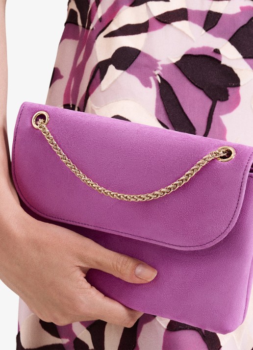 Phase Eight Clutch van suède - achterkant 3 roze