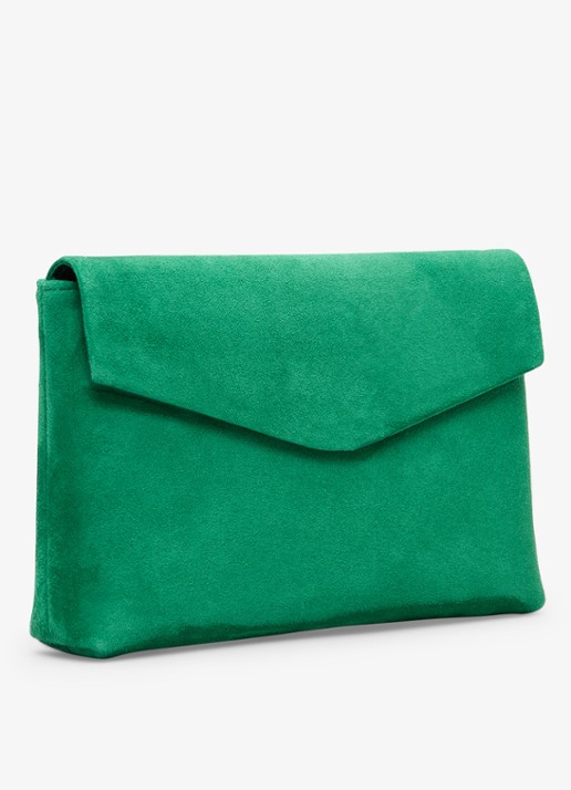 Phase Eight Clutch van suède  - detail groen