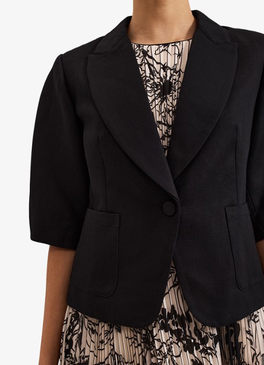 Phase Eight Coniston blazer met opgestikte zakken - detail 4 zwart