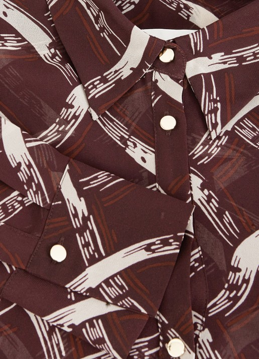 Phase Eight Cora blouse met print - detail 6 donkerrood
