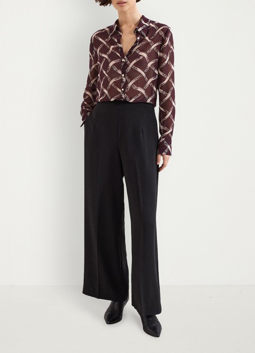 Phase Eight Cora blouse met print - voorkant 8 donkerrood