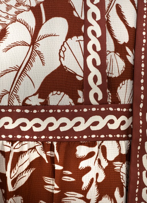 Phase Eight Coralie midi tuniekjurk met print en steekzakken - detail 8 donkerbruin