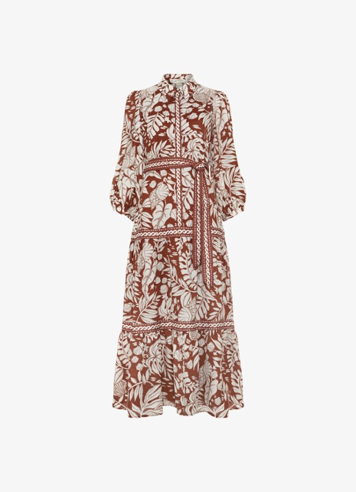Phase Eight Coralie midi tuniekjurk met print en steekzakken