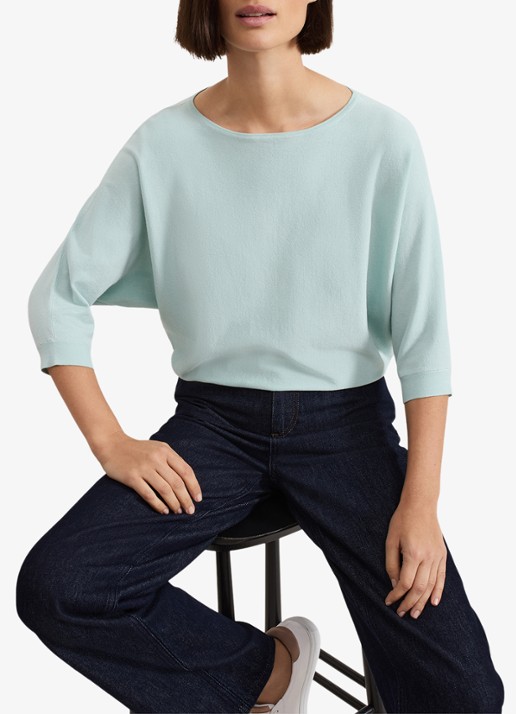 Phase Eight Cristine fijngebreide pullover met boothals - detail 7 mint