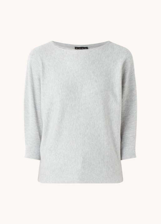 Phase Eight Cristine fijngebreide pullover met driekwartmouw - voorkant 2 grijsmele