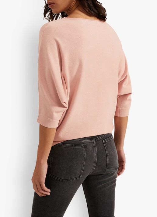 Phase Eight Cristine fijngebreide top met boothals - achterkant 5 roze