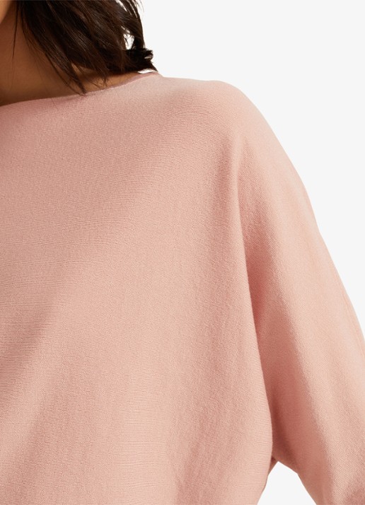 Phase Eight Cristine fijngebreide top met boothals - detail 4 roze