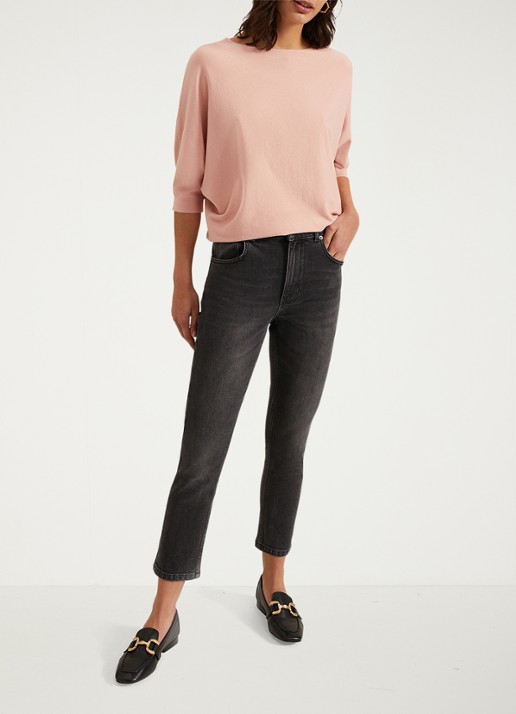 Phase Eight Cristine fijngebreide top met boothals - voorkant 7 roze