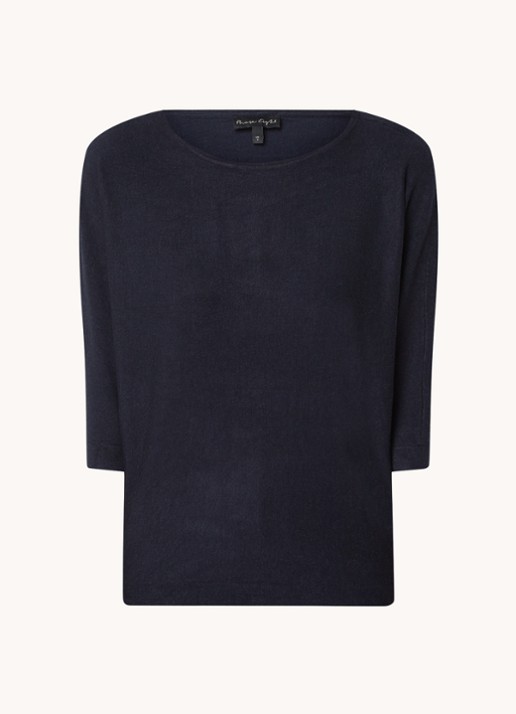 Phase Eight Cristine fijngebreide top  - voorkant donkerblauw
