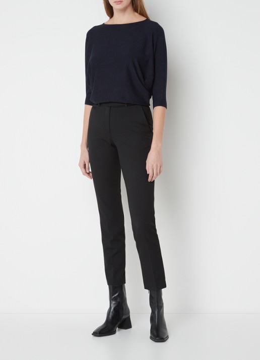 Phase Eight Cristine fijngebreide top  - voorkant 2 donkerblauw