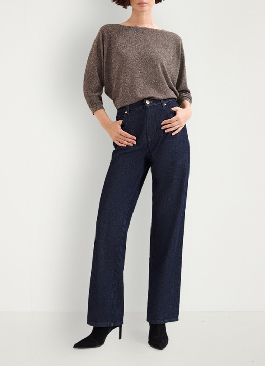 Phase Eight Cristine fijngebreide trui met lurex - voorkant 7 antraciet