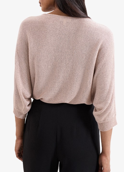 Phase Eight Cristine fijngebreide trui met lurex - achterkant 7 goud