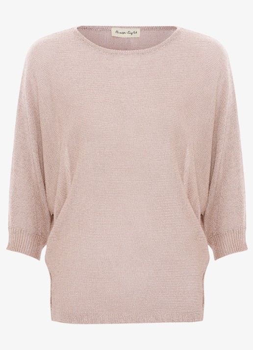 Phase Eight Cristine fijngebreide trui met lurex - voorkant goud